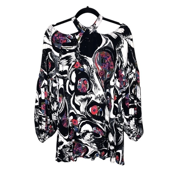 Free People Drift Away Cold Shoulder Tunic Top Multicolored - Picture 7 of 16